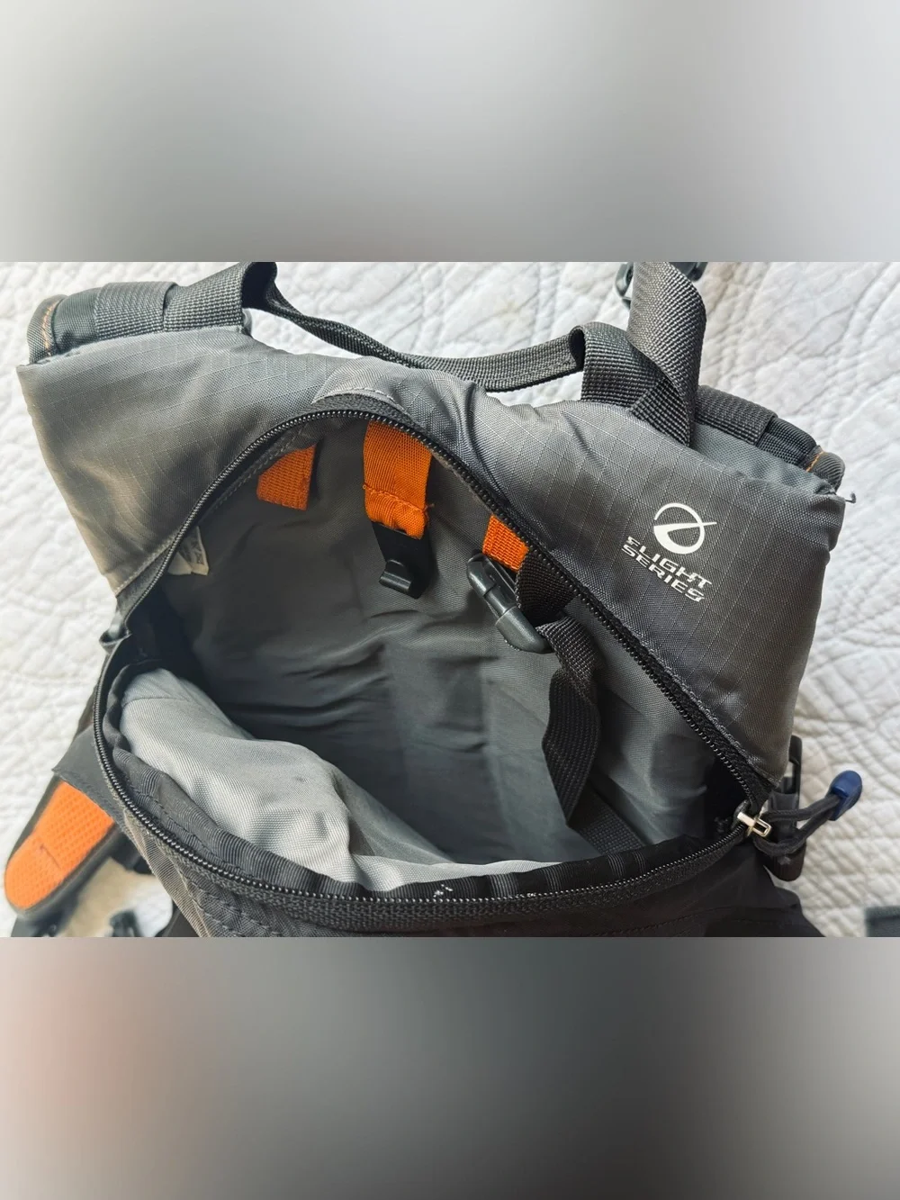 North Face Black Hammerhead Flight Series Backpack Hydration Black Gray Orange